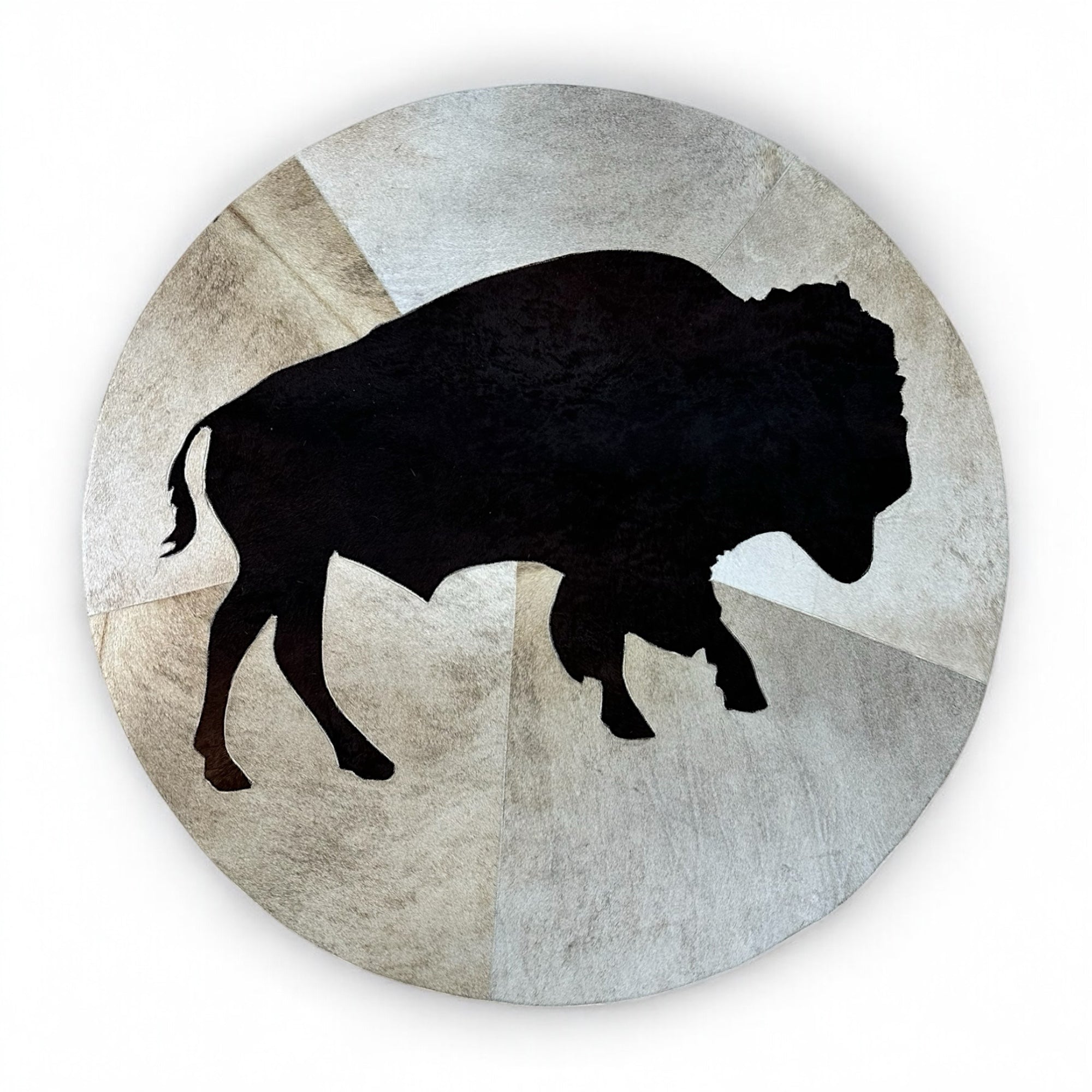 Bufalo Desenli Yuvarlak Dana Derisi Halı - Çocuk Odası Halısı