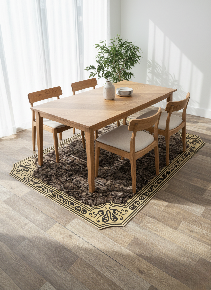 Kahverengi Toskana Halı – Altın Köşe Detaylı, Yoğun ve Doğal Doku, Kaymaz Taban – Özel Ölçü Seçenekleri