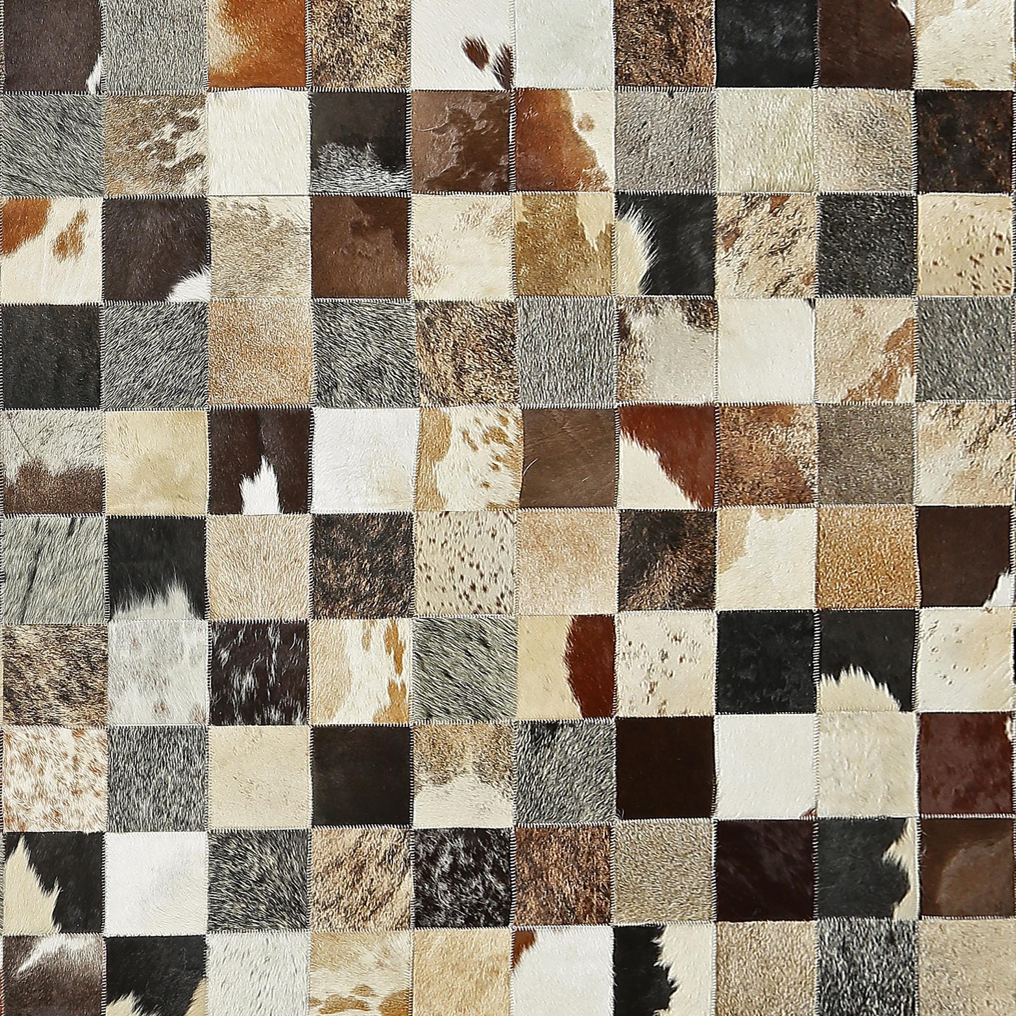 Kahverengi Dana Derisi Patchwork Halı