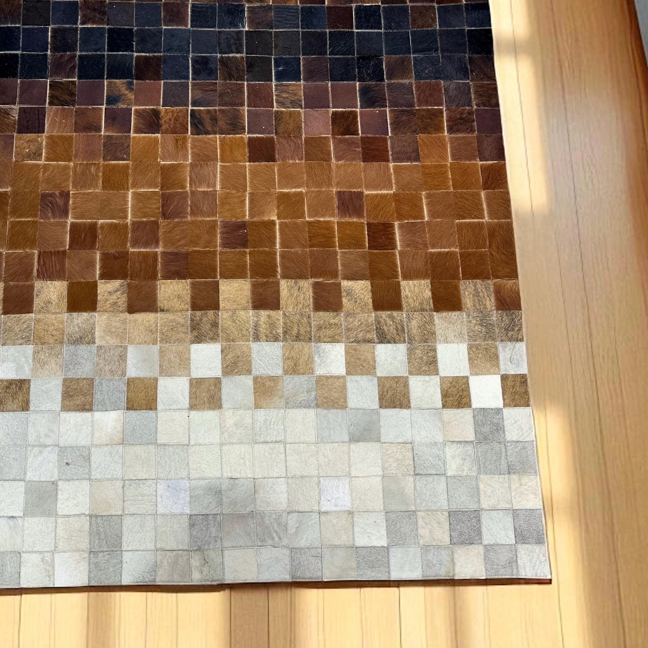 Kahverengi Dana Derisi Patchwork Halı