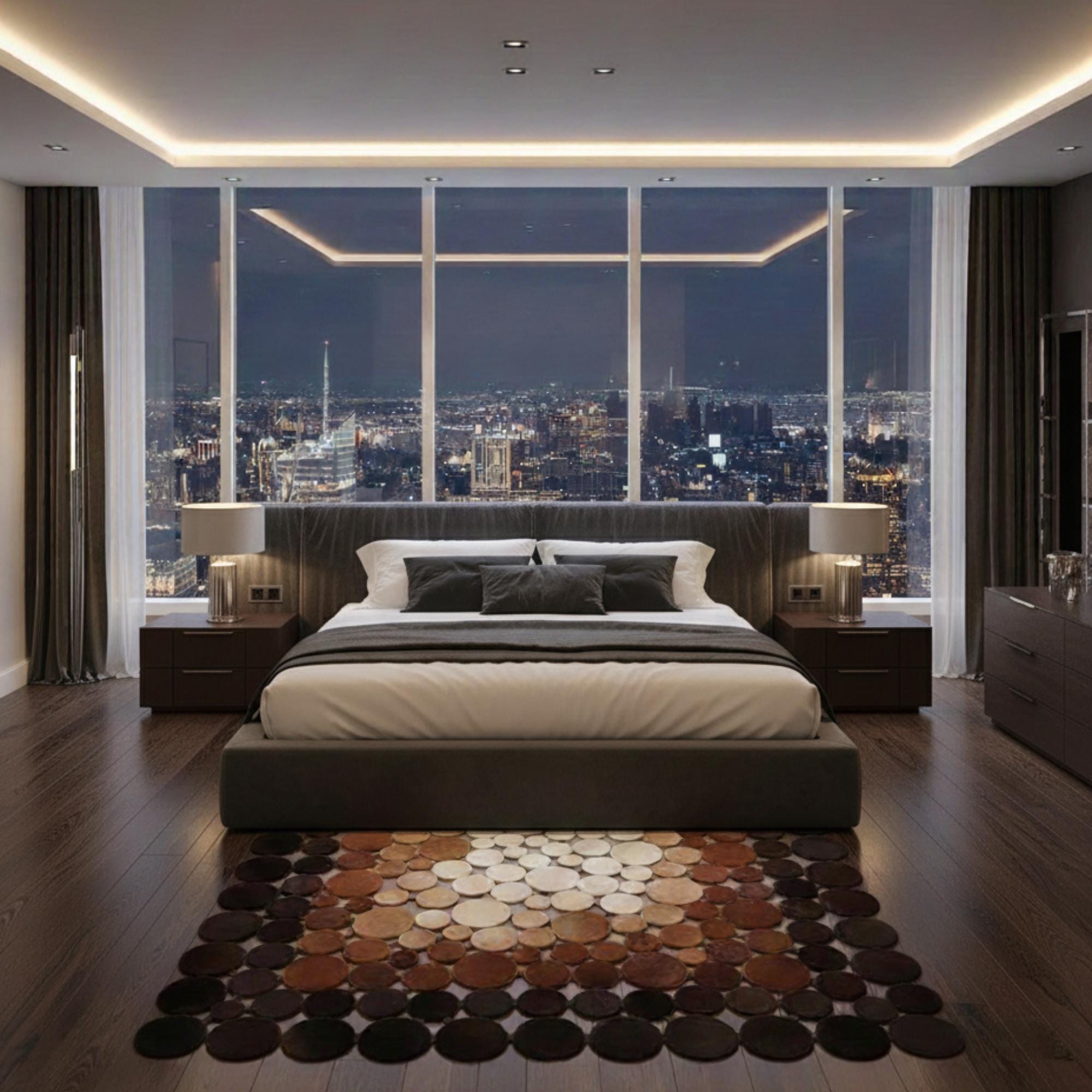 Polkadot Salon Halısı – Doğal Dokulu ve Modern Tasarım