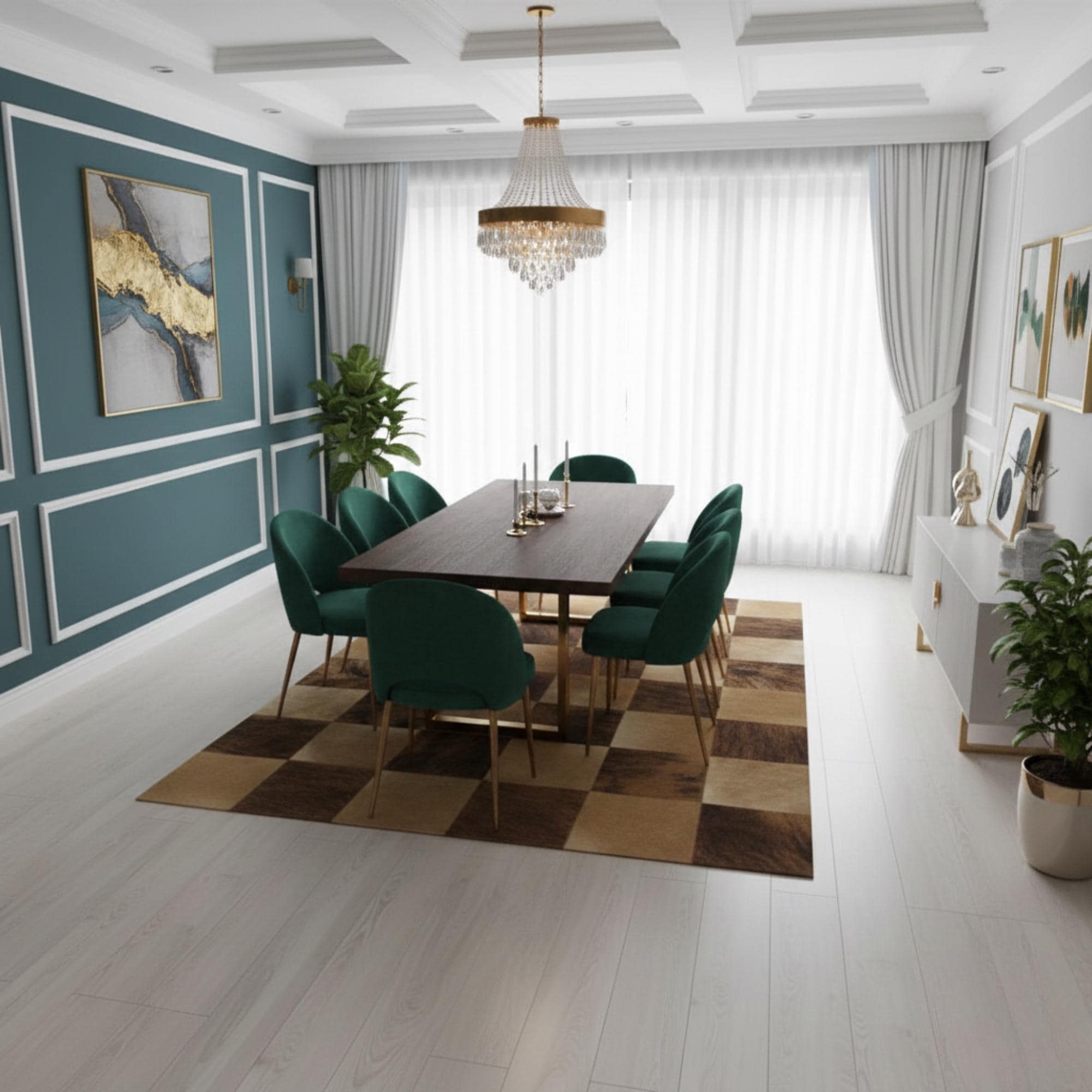 Açık ve Koyu Kahverengi Tonlu Dana Derisi Patchwork Halı