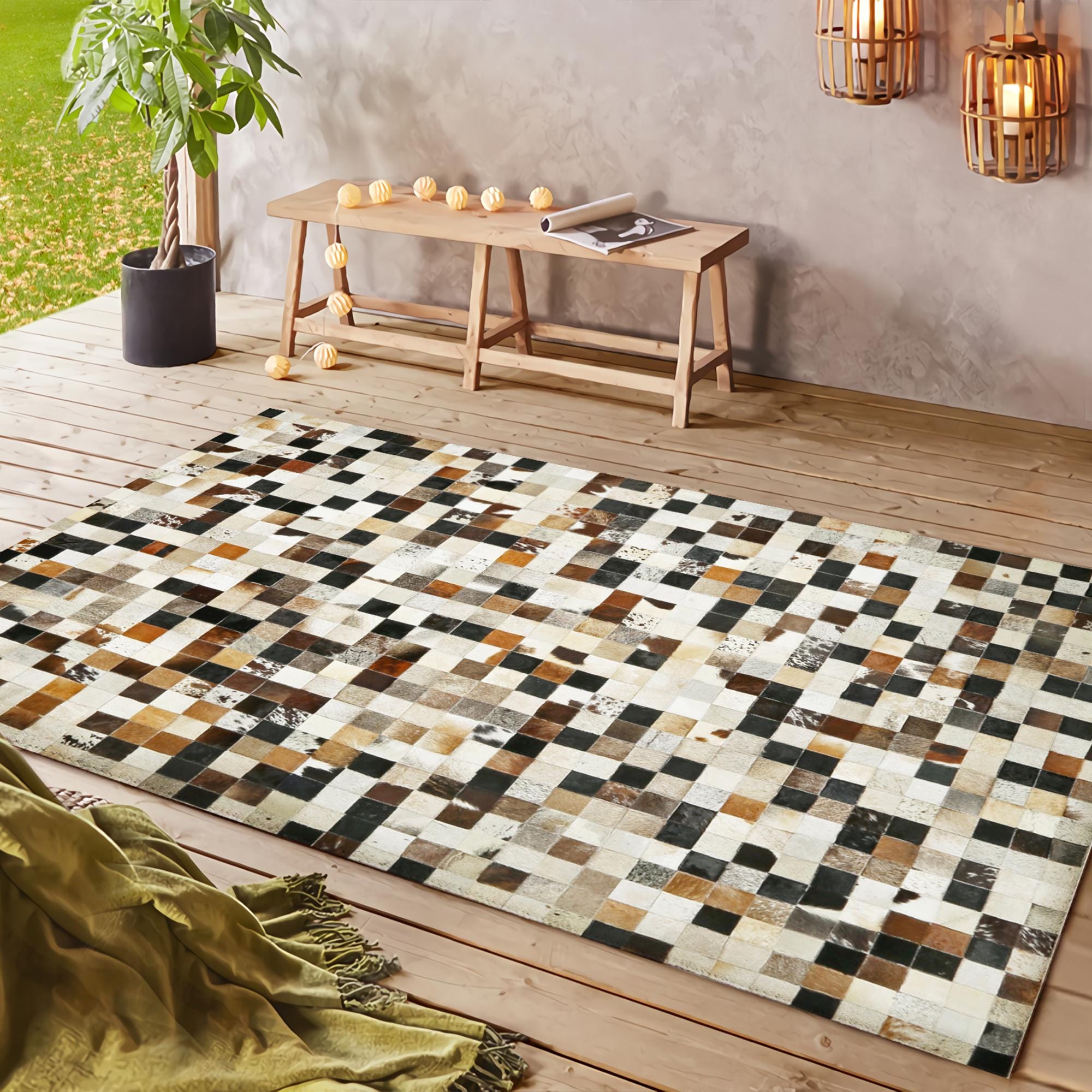 Dana Derisi Dana Derisi Patchwork Halı