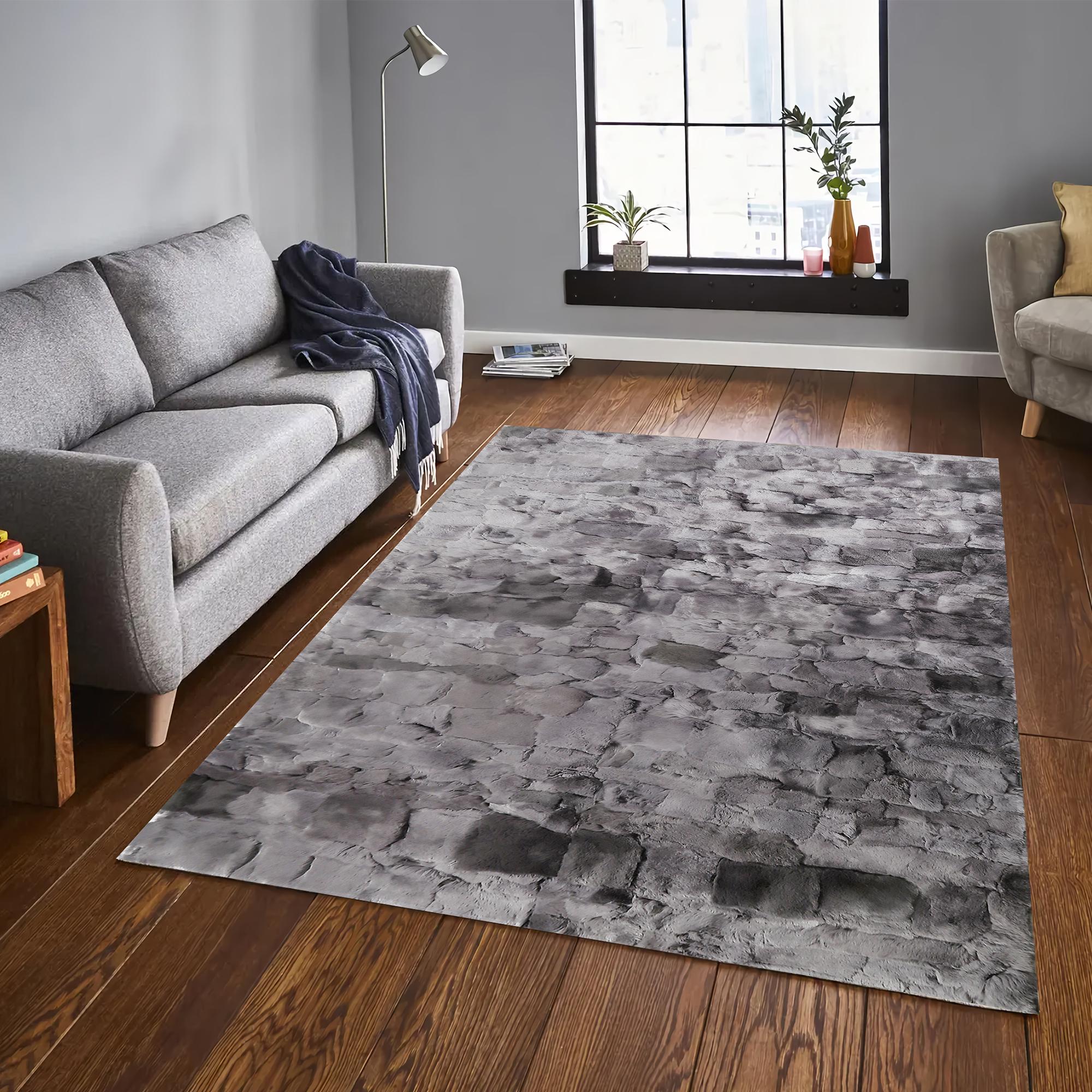 Toskana Derisi Patchwork Halı – Gri Doğal Deri, El İşçiliği, Özel Ölçü Seçenekli, Dayanıklı ve Şık Salon Halısı