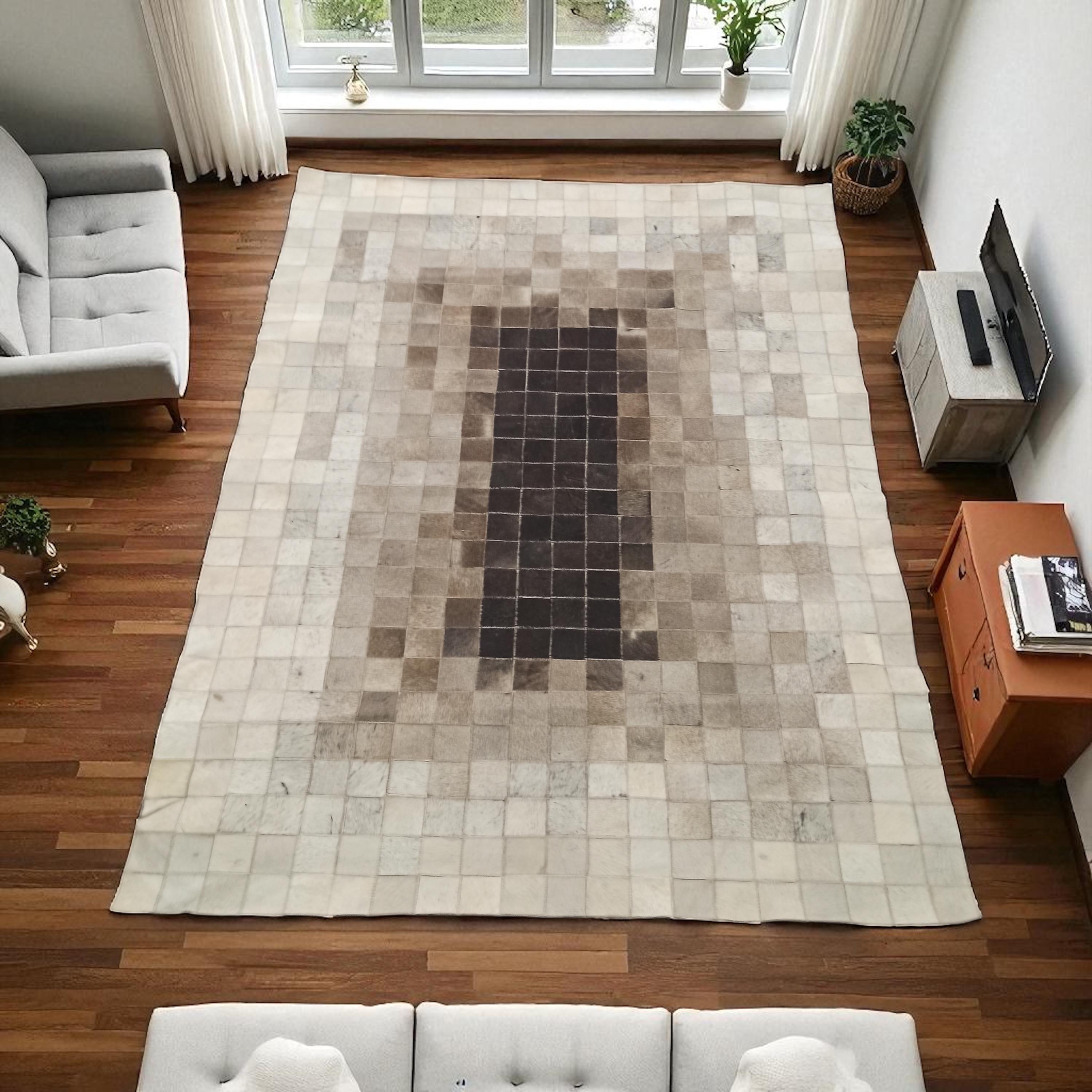 Kahverengi Dana Derisi Patchwork Halı