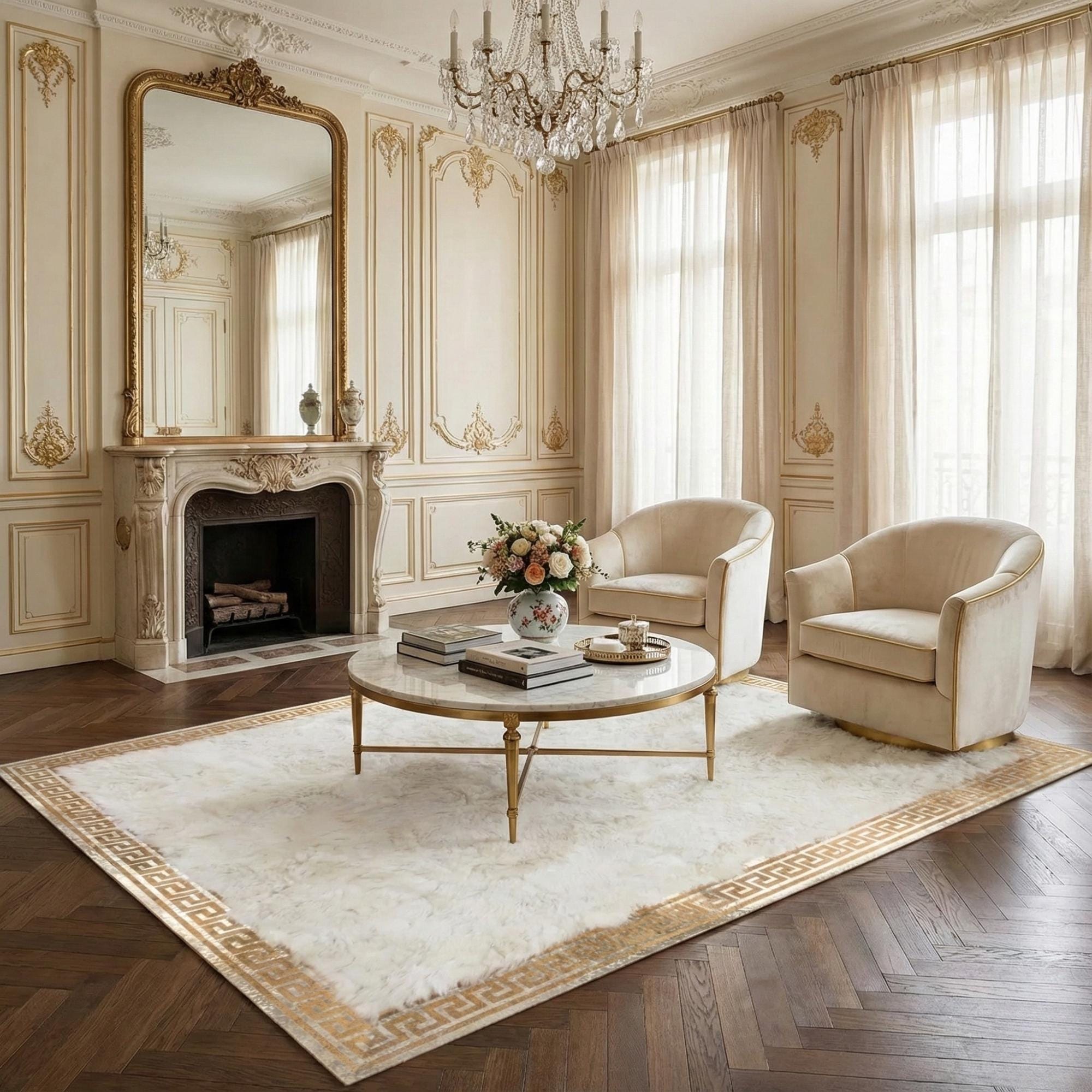 Krem Toscana Kürk Salon Halısı – Şık ve Yumuşak Dokulu Tasarım