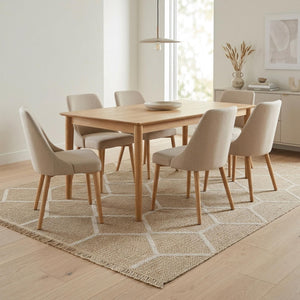 Beige Honeycomb Geometric Woven Jute Style Rug, Scandinavian Living Room Carpet